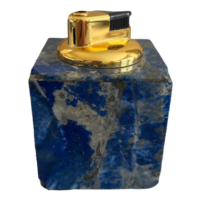 Vintage Lapis Lazuli Table Lighter For Sale