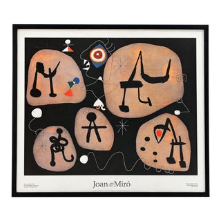 Vintage 1993 Joan Miró, "Dona Escoltant Música" Barcelona Centenary Exhibition Poster, Framed For Sale