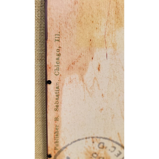 Mid 20th Century Mid 20th Century Post Card Poster on Wood For Sale - Image 5 of 8