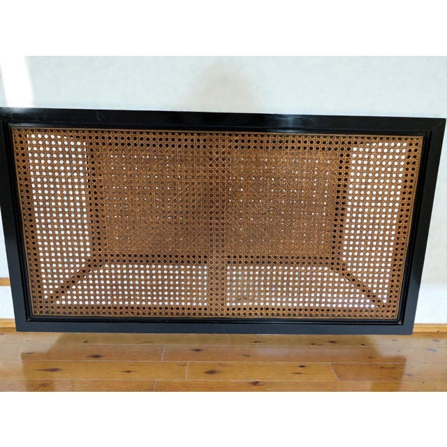 Vintage British Colonial Style Two-Tier Caned Coffee Table For Sale In New York - Image 6 of 13