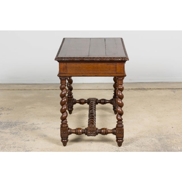 Antique French Louis XIII Style Oak Writing Table or Side Table, Late 19th Century For Sale - Image 12 of 18