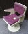 Desk Chair with Purple & White Plastic on Tulip Base, 1970s For Sale - Image 4 of 14