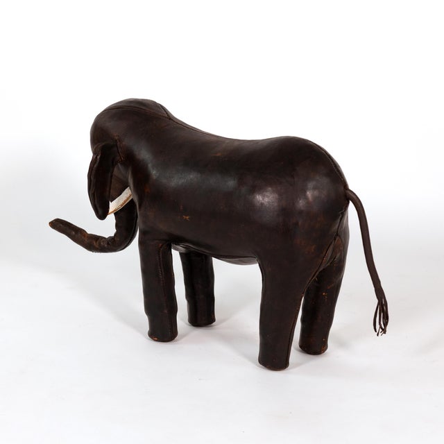 English 1960s Leather Elephant Footstool by Dimitri Omersa for Abercrombie & Fitch For Sale - Image 3 of 10