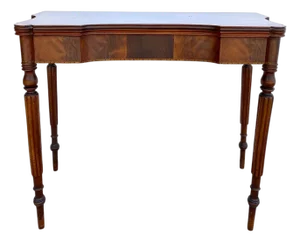 19th Century American New England Sheraton Mahogany Fold-Over Card Table