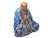 Cornflower Blue Fine Chinese Shiwan-Style Ceramic Luohan Amitabha in Deep Sea Glaze For Sale - Image 8 of 13