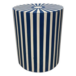 Modernist Moroccan Inlay Style Striped Resin Pedestal Table For Sale