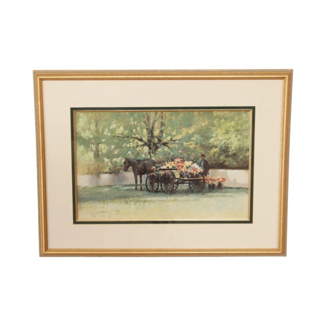 Paul Landry 'Flower Wagon' Watercolor Lithograph Print For Sale - Image 13 of 13