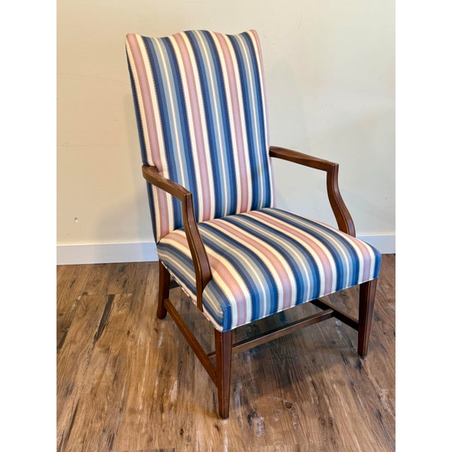 Vintage Ethan Allen Lolling “Martha Washington" Upholstered Accent Chair For Sale - Image 10 of 12
