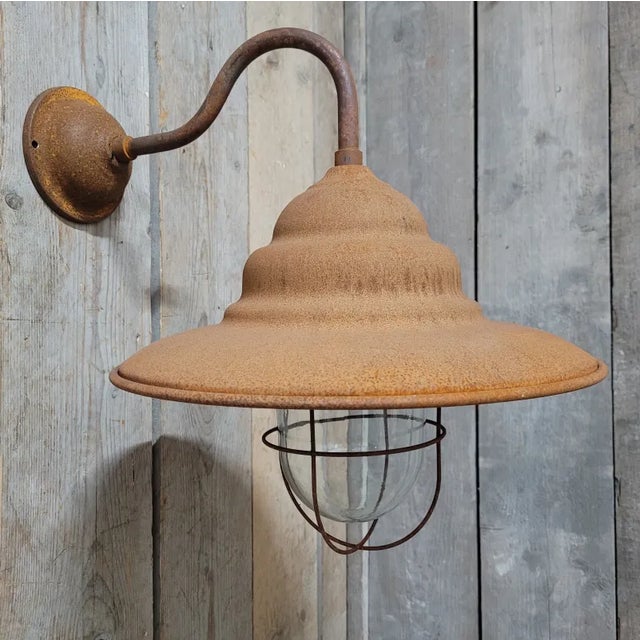 French Rusty Outdoor Barn Lamp Light, in Flawless conditions. Designed from 2000 Up to 250V (Europe/UK Standard).The...