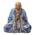 Fine Chinese Shiwan-Style Ceramic Luohan Amitabha in Deep Sea Glaze For Sale