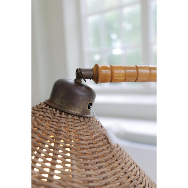 1930s Art Deco Swedish Grace Floor Lamp in Art Glass and Beech, 1930s For Sale - Image 5 of 18