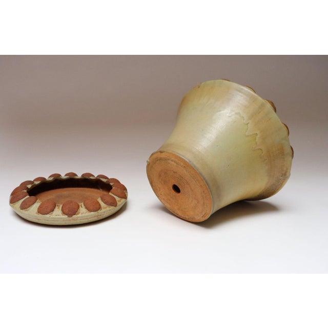 Large Mid-Century Modern Glazed Terracotta Planter With Saucer by Deanna Nichols For Sale In New York - Image 6 of 18