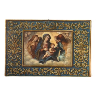 After Correggio, Madonna and Child with Musician Angels, Oil Painting on Canvas, Framed For Sale