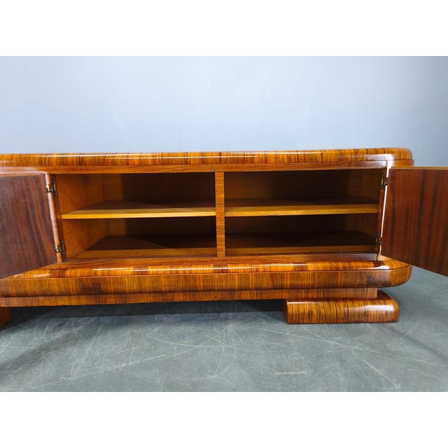 Art Deco Walnut Sideboard, Czechoslovakia, 1930s For Sale - Image 10 of 18