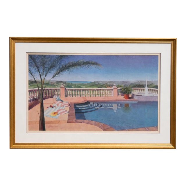 Late 20th Century Gloria Erickson Mediterranean Terrace Print - Large For Sale