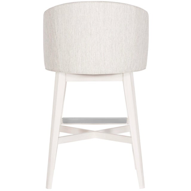 Contemporary Charley Bar Stool in Index Porcelain with Wood Retro Swivel Base & Casablanca Finish For Sale - Image 3 of 3