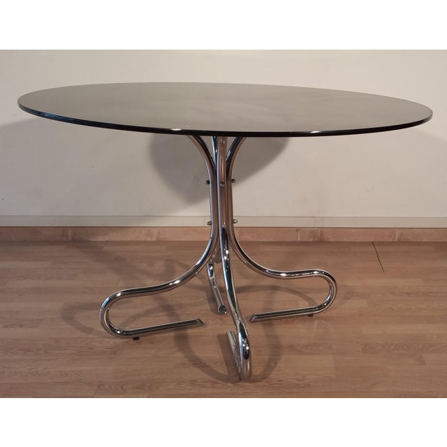 Vintage Italian Smoked Glass Chrome Coffee Table, 1970s For Sale - Image 9 of 18