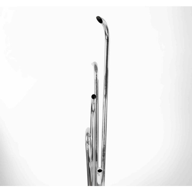 Metal Vintage Chromed 5-Light Floor Lamp, Italy, 1970s For Sale - Image 7 of 8
