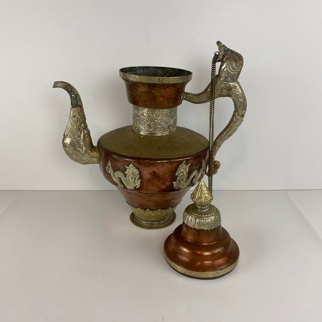 Antique 19th Century Large Tibetan Copper & Brass Teapot Chairish