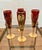 1920s Venetian Murano Tre Fuocchi Glasses with 24k Gold Leaf on Ruby Red Glass, 1920s, Set of 12 For Sale - Image 5 of 11