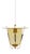 Mid-Century Modern Copper, Brass and Glass Ceiling Lamp, 1950s For Sale