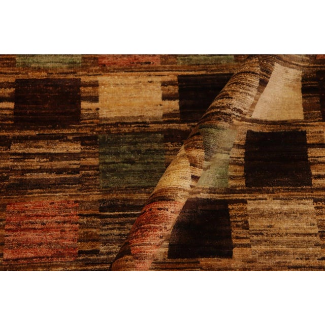 Textile 1980s Boho Chic Gabbeh Brown/Tan Wool Rug - 8'11'' X 11'7'' For Sale - Image 7 of 9