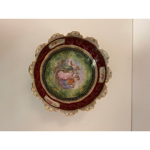 Antique Bavarian Royal Vienna Style Burgundy & Gold "Three Graces" Porcelain Bowl For Sale In Los Angeles - Image 6 of 6