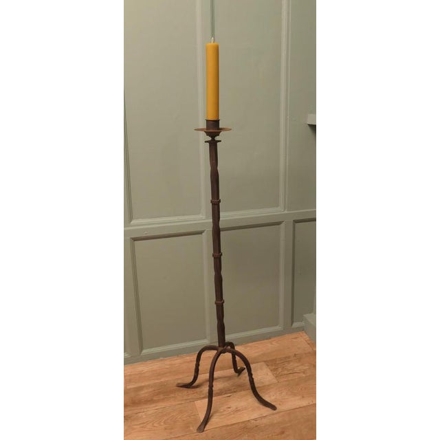 This is a very unusual Gothic Wrought Iron Floor Lamp the stand is blacksmith made, it stands on 4 feet and takes a 2”...