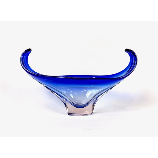 Vintage Murano Blue Glass Bowl, 1960s For Sale - Image 4 of 10