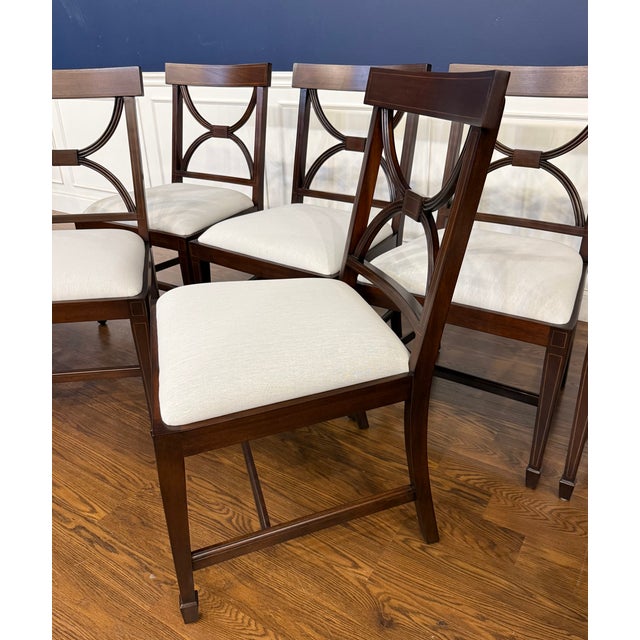 Set of Eight Adams Style Mahogany Dining Chairs by Leighton Hall - Showroom Samples For Sale - Image 12 of 14