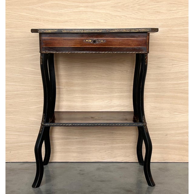 Late 19th Century Sewing Table Napoleon III Wood Marquetry and Brass, France For Sale - Image 16 of 18