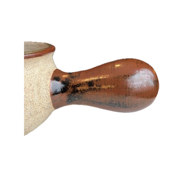 Mid 20th Century Vintage Mexican Tonala Folk Art Hand Painted Stoneware Ladle Pot For Sale - Image 5 of 11