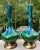 Vintage 1960s Ceramic Drip Glazed Green Blue Brass Table Lamps - a Pair For Sale - Image 11 of 12