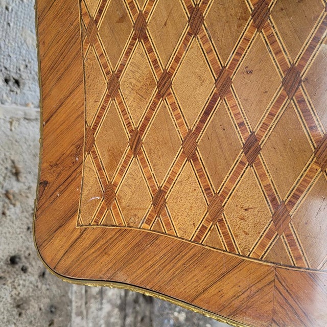 Napoleon III French Dressing Table in Wood Marquetry and Gilt Bronze, 1890s For Sale - Image 18 of 18