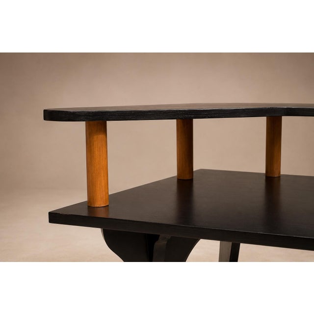 1950s Brazilian Modern Two-Tier Accent Table in Marine Plywood by José Zanine Caldas, Brazil, 1950s For Sale - Image 5 of 18