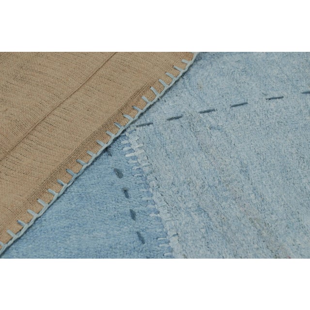Textile Vintage Patchwork Rug in Blue, White and Gray Tones - Rug & Kilim For Sale - Image 7 of 7