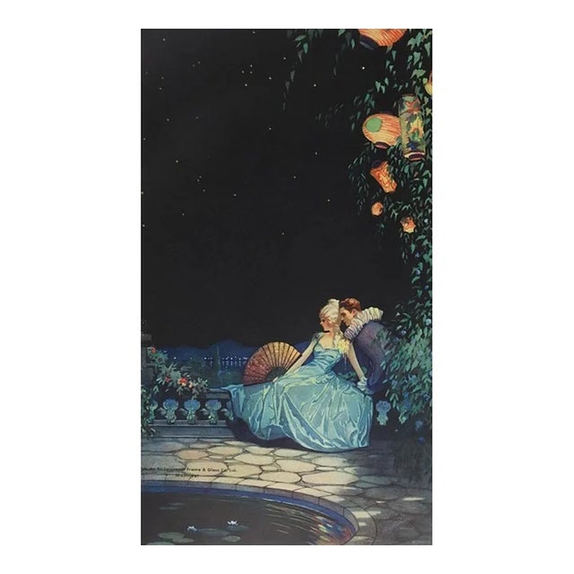 Vintage 1930s Romantic Couple Evening Print For Sale