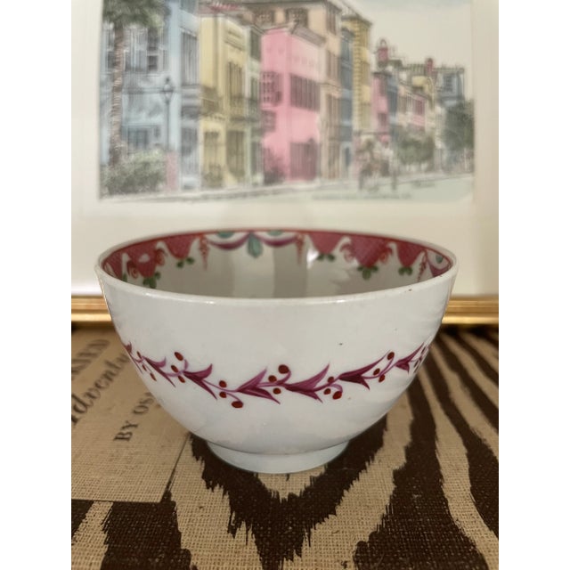 Antique White Antique Porcelain 18th Century English Floral Sipper Handleless Tea Cup For Sale - Image 8 of 8