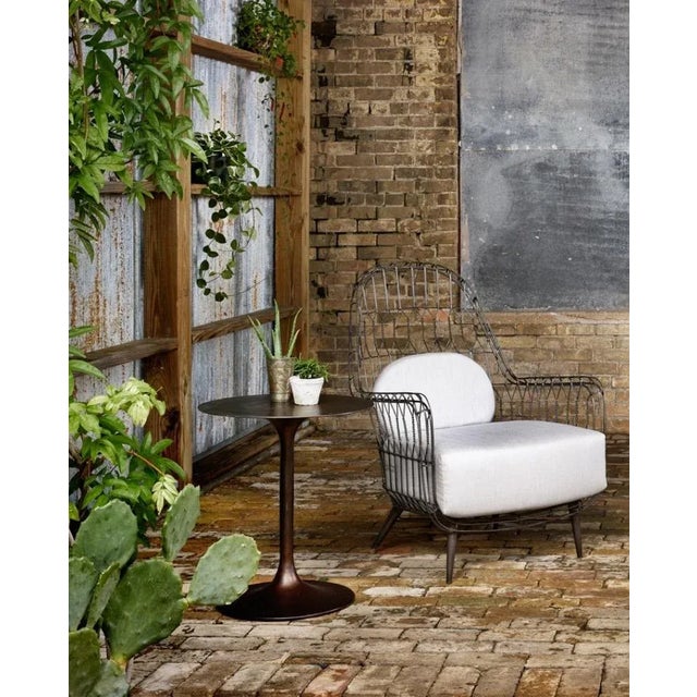 Four Hands Cast Aluminum Tulip Side Table, Antique Rust Finish For Sale - Image 9 of 10