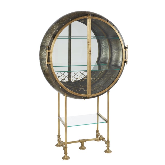 Industrial Galvanized Steel Porthole Bar by Restoration Hardware | Chairish