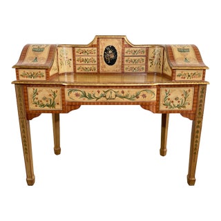 Vintage Late 20th Century Hand-Painted Carlton House Style Writing Desk For Sale