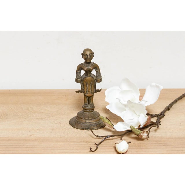 Metal Antique Indo-Tibetan Bronze Oil Lamp For Sale - Image 7 of 7