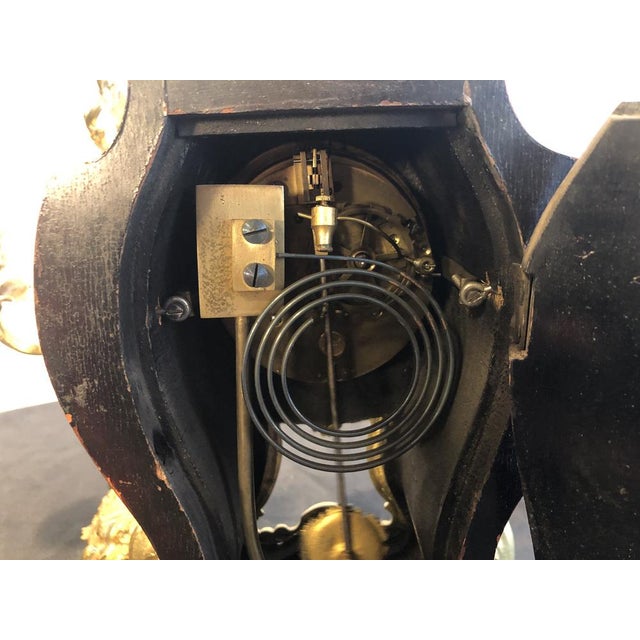 Small Pendulum Fireplace Clock in Brass and Bronze, France, 1880s, Set of 3 For Sale - Image 5 of 16