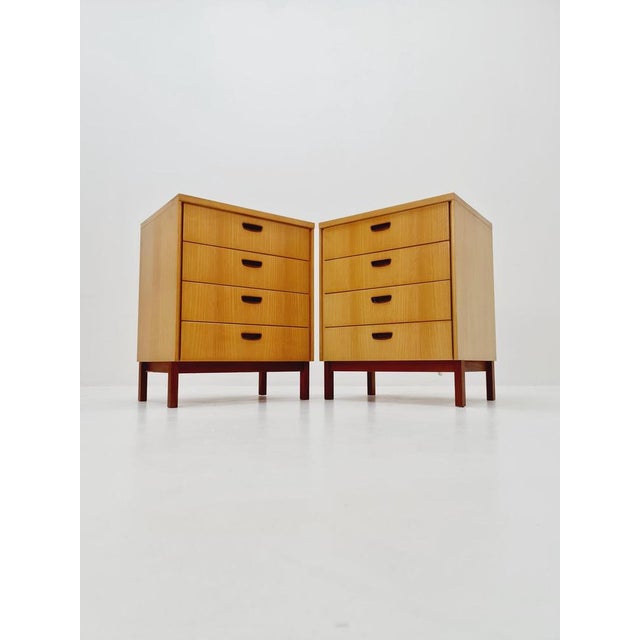 Mid-Century German Ash and Teak Nightstands by Wk Möbel, 1960s For Sale - Image 11 of 11