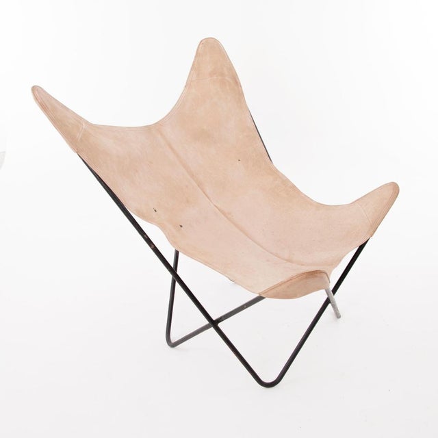 Leather Butterly Chair attributed to Carl Auböck, 1960s For Sale - Image 11 of 18