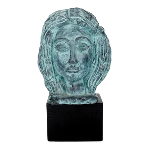 Tibor Jankay "Irenke" Mid-Century Modern Ceramic Sculpture on Wood Base