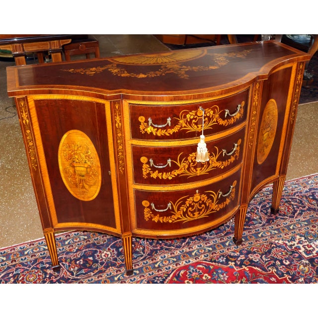 Edwards & Roberts 19th Century Adam Style Inlaid Mahogany Commode Server For Sale - Image 4 of 14