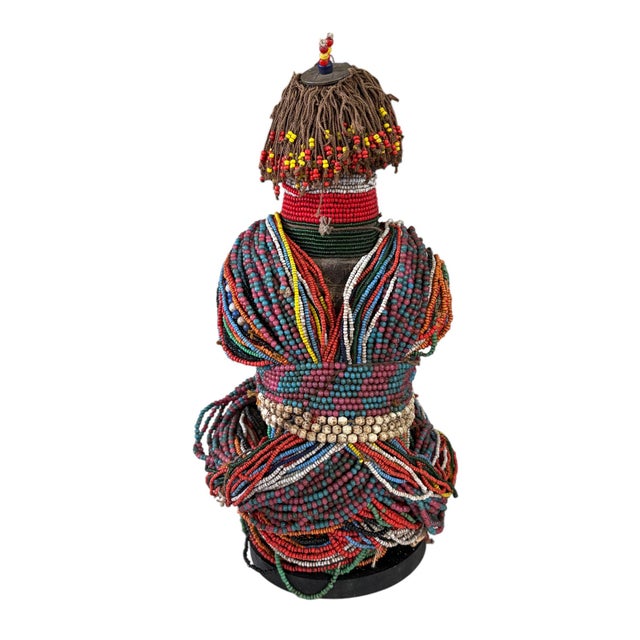 Rare African Beaded Fertility Doll Cameroon With Stand 13" H For Sale In New York - Image 6 of 7