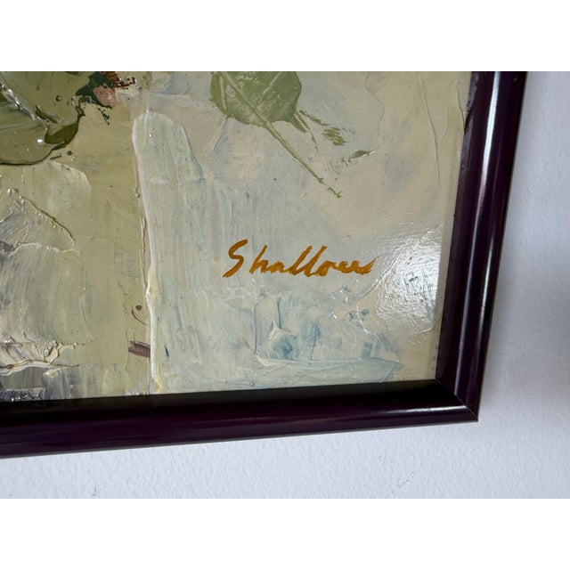 1970s Vintage Daydream- Still Life Portrait Oil on Board Painting, Signed Shallow – Framed For Sale - Image 10 of 12