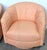 Pink Pair of Diminutive 1970s Pink Silk Channel-Quilted Swivel Club Chairs For Sale - Image 8 of 15